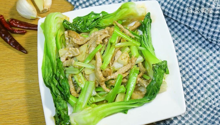 肉丝炒芥蓝做法步骤：8