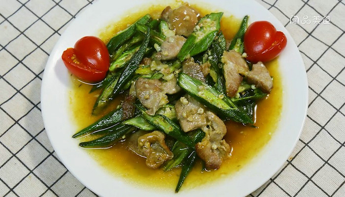 秋葵炒猪颈肉