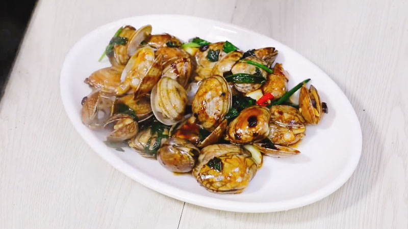 紫苏炒花蛤做法步骤：11