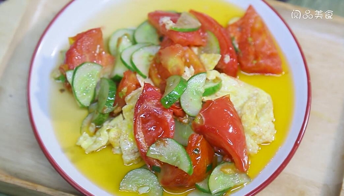 番茄炒黄瓜炒鸡蛋