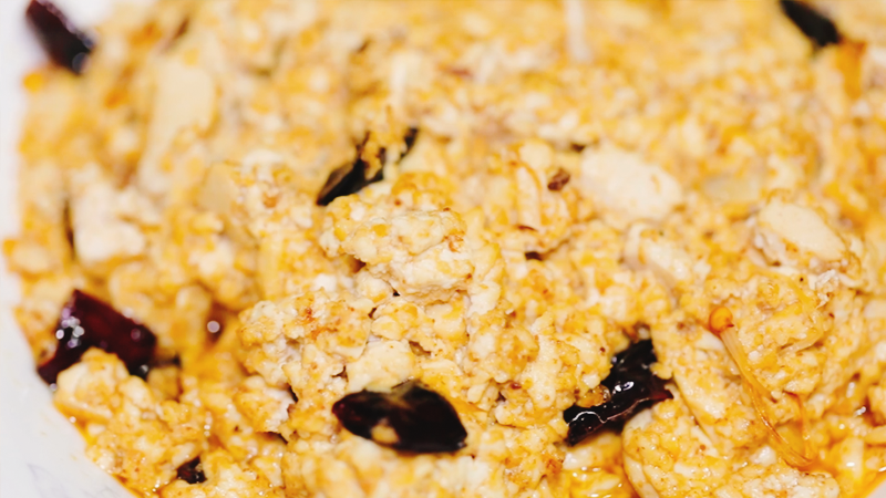 虾酱炒鸡蛋豆腐