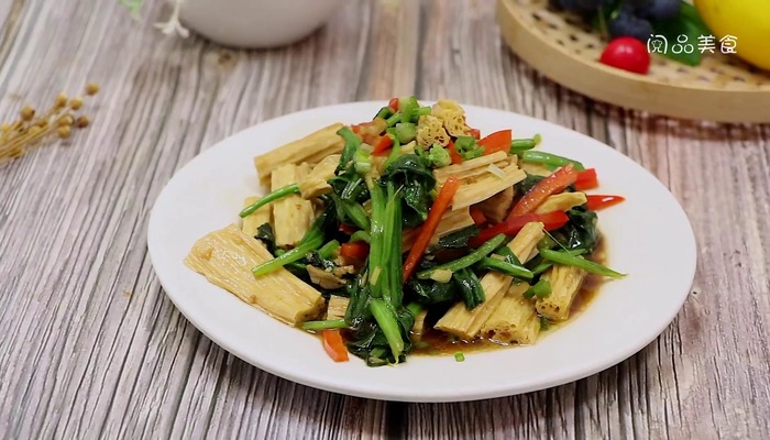 菠菜炒腐竹